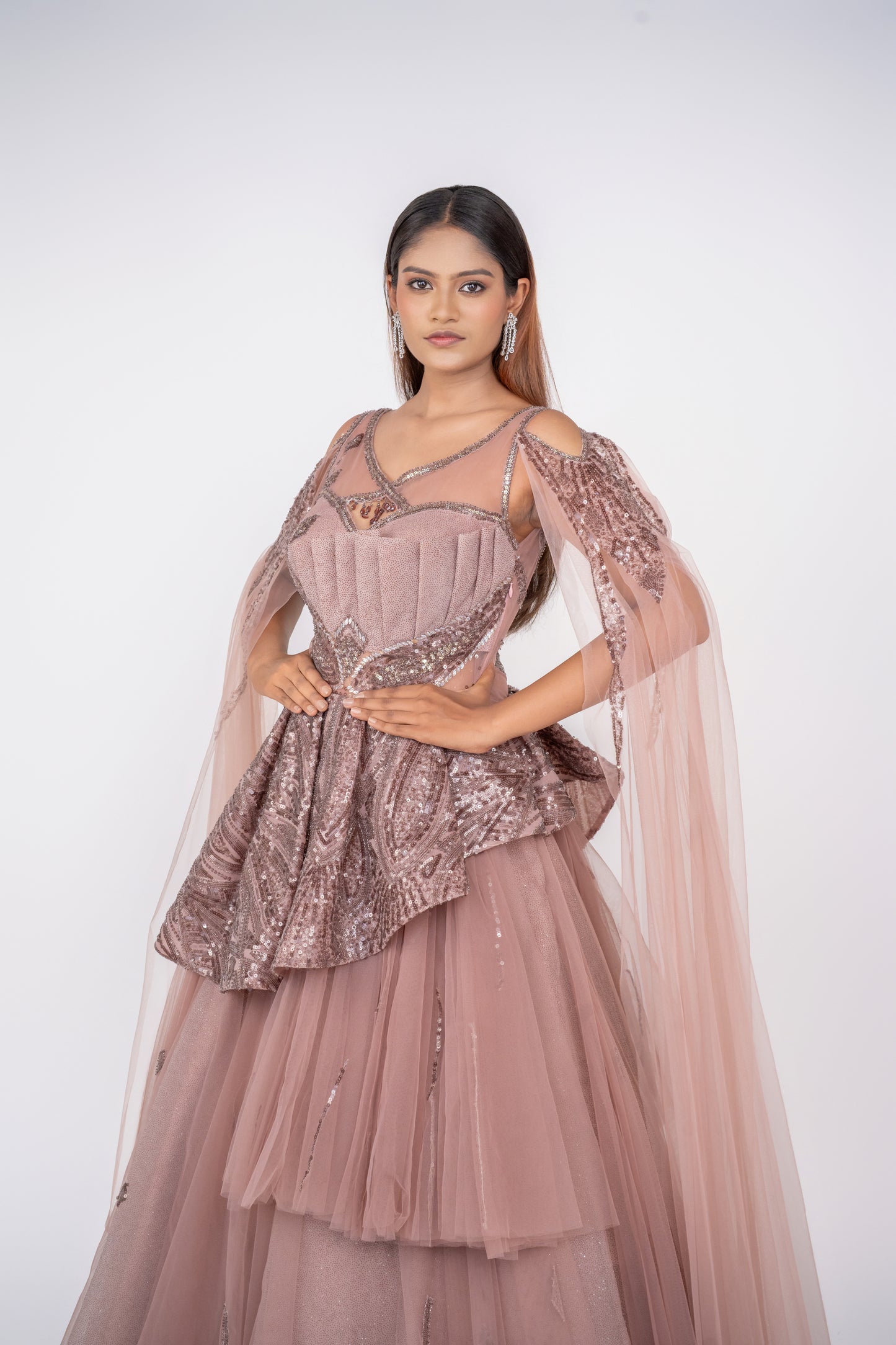 designer bridal gown with unique style