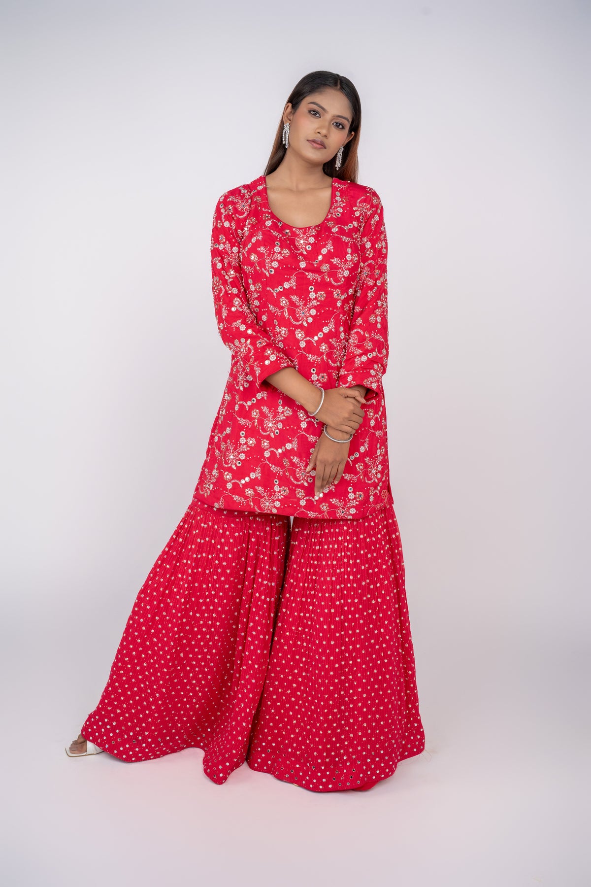 rani garara design with georgette fabrication dupatta.