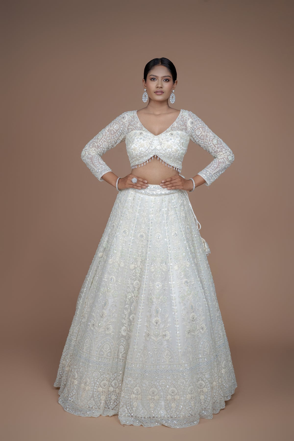 off white designer inspired lehegna.