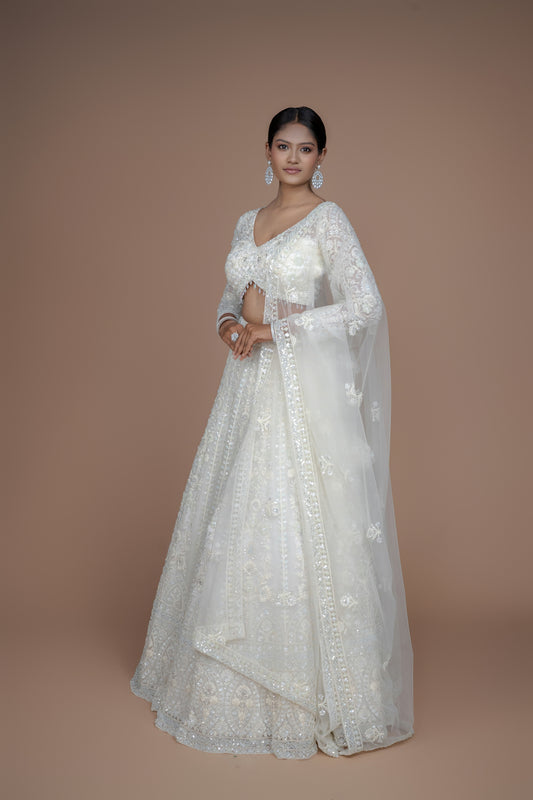 off white designer inspired lehegna.