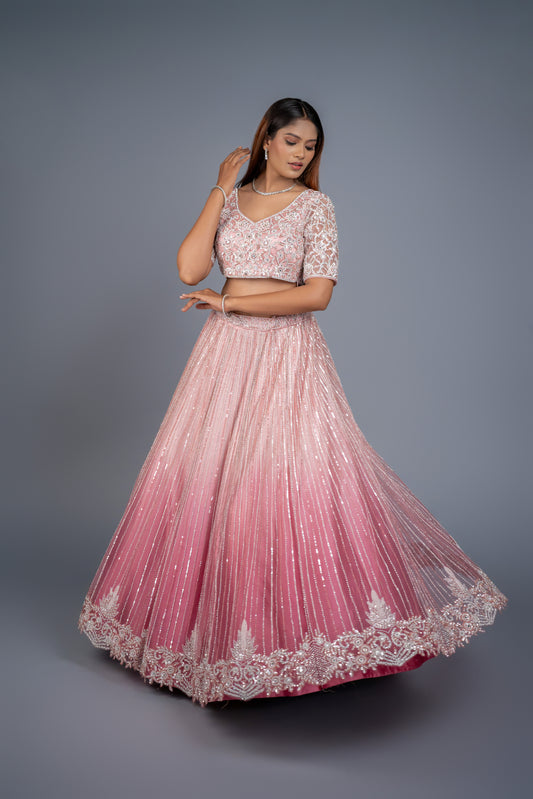 urban dulhaniya handwork designer lehenga with full customisation option available