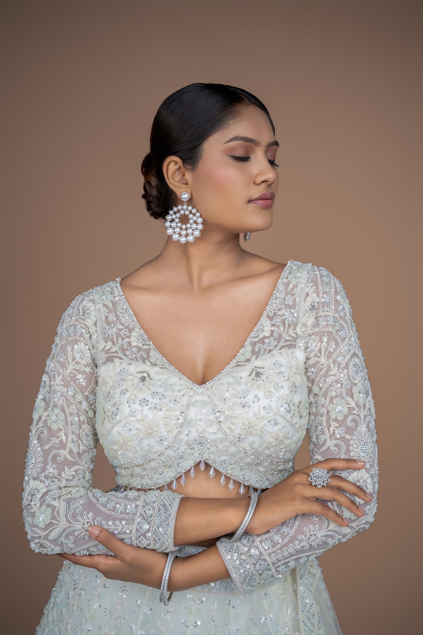 off white designer inspired lehegna.