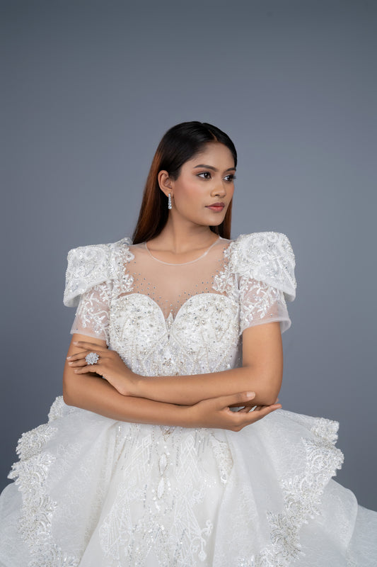 catholic white bridal gown