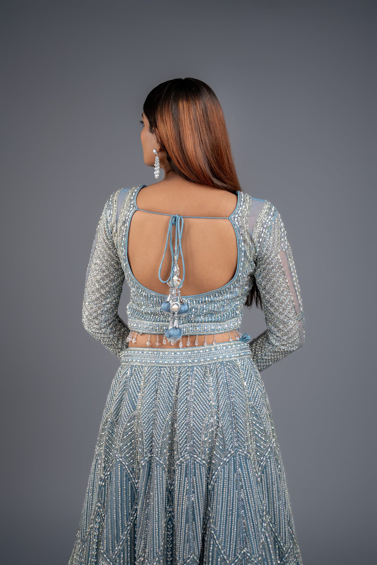 Slay in this beautiful blue lehenga.