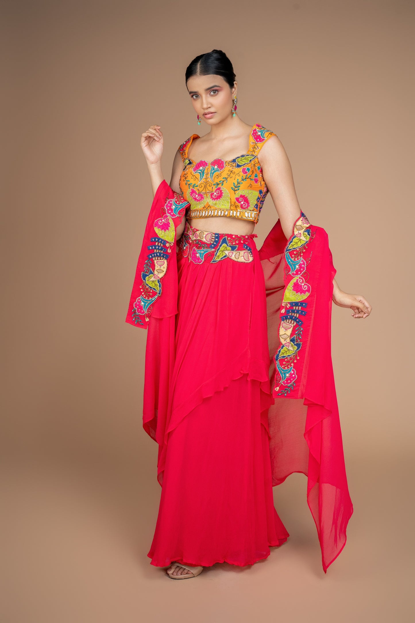 rani indo western design complete designer look lehenga with jacket.