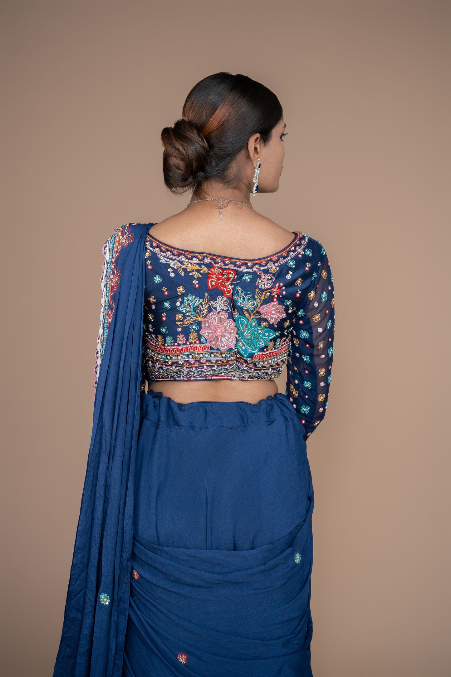 designer indowestern saree