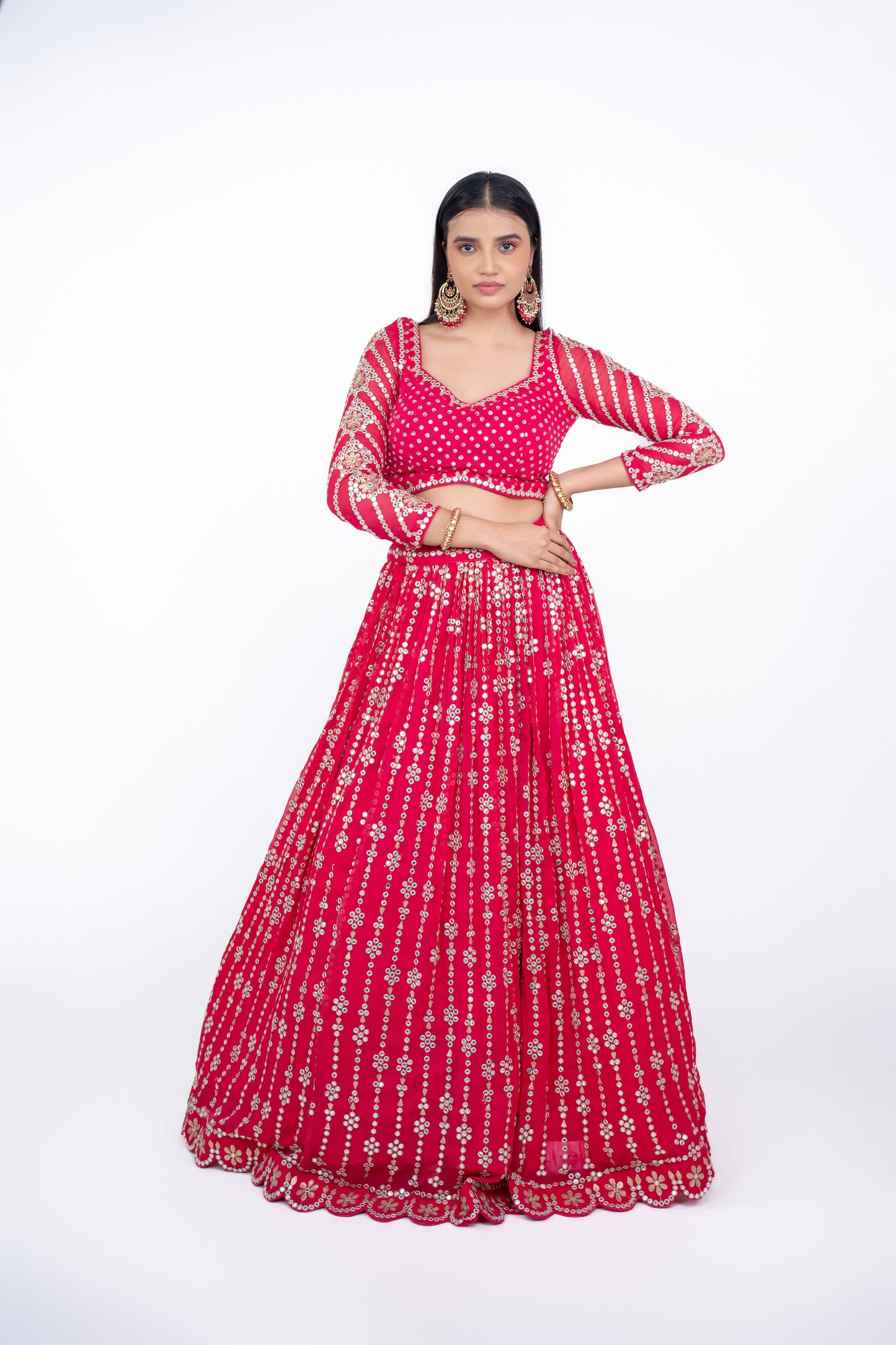 hot pink designer lehenga