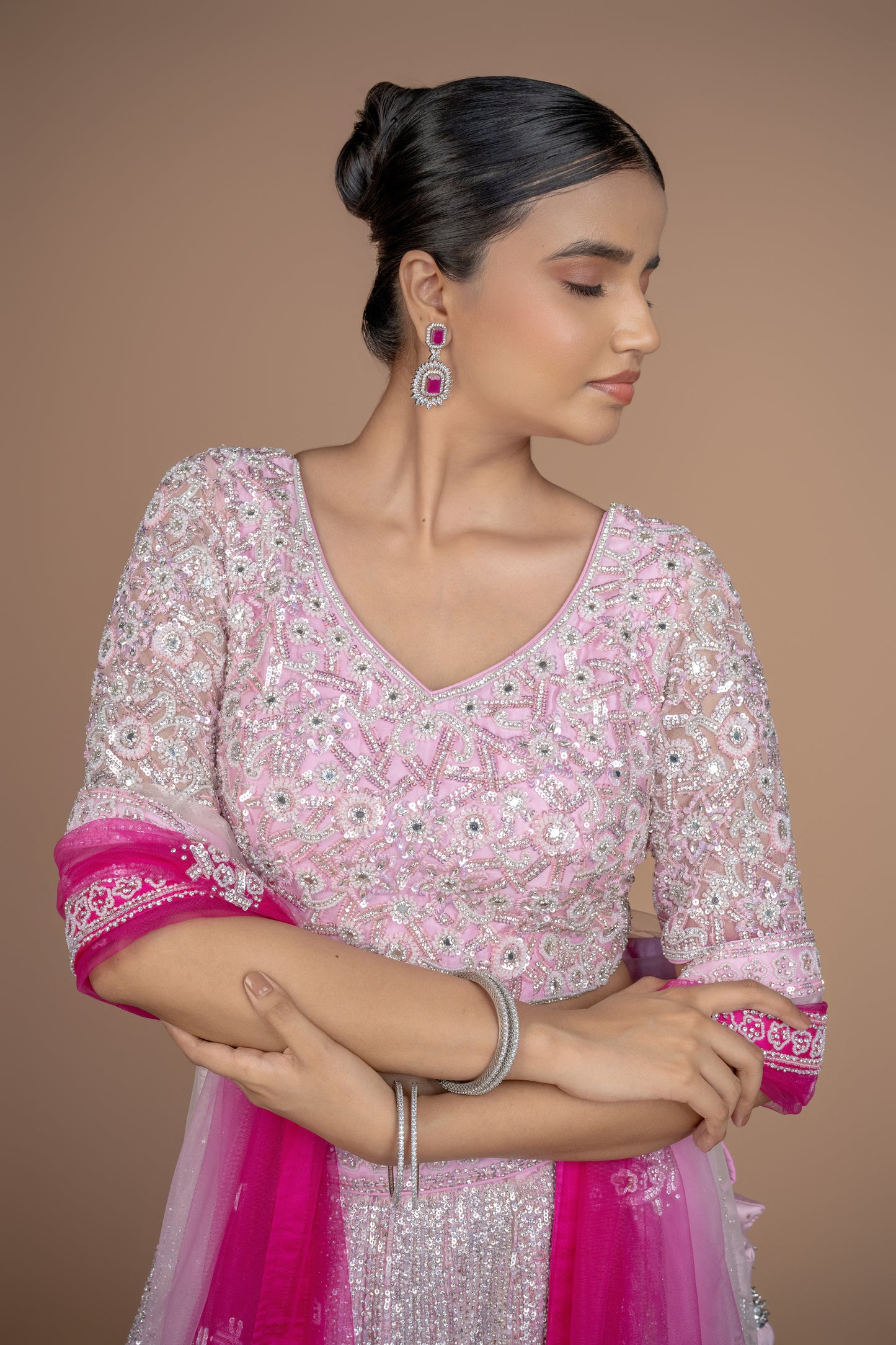 ombre shade bridal and reception wear lehenga