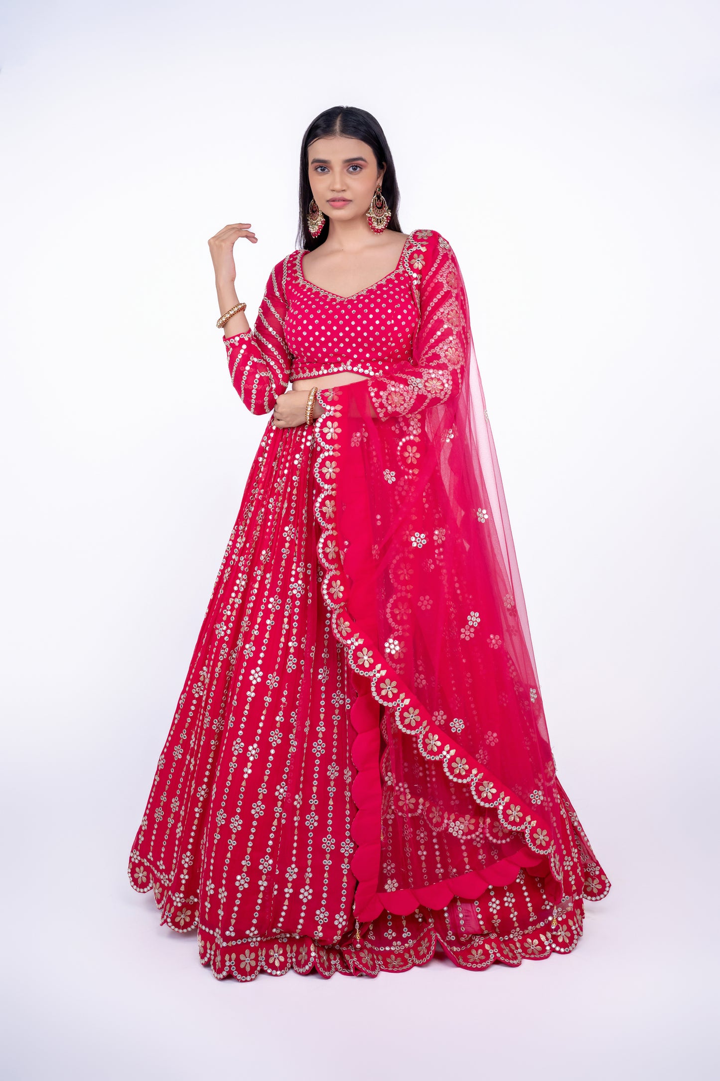hot pink designer lehenga