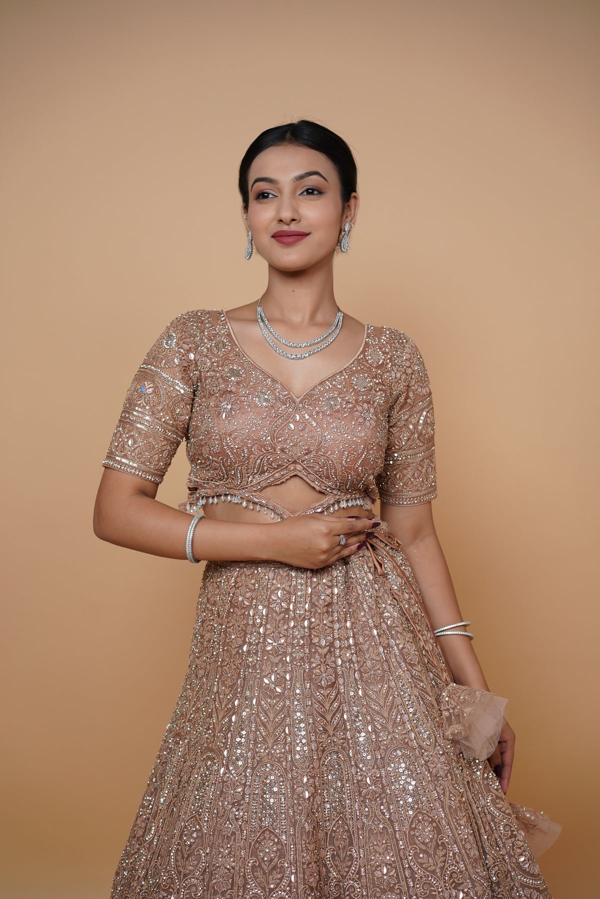 golden reception lehenga design