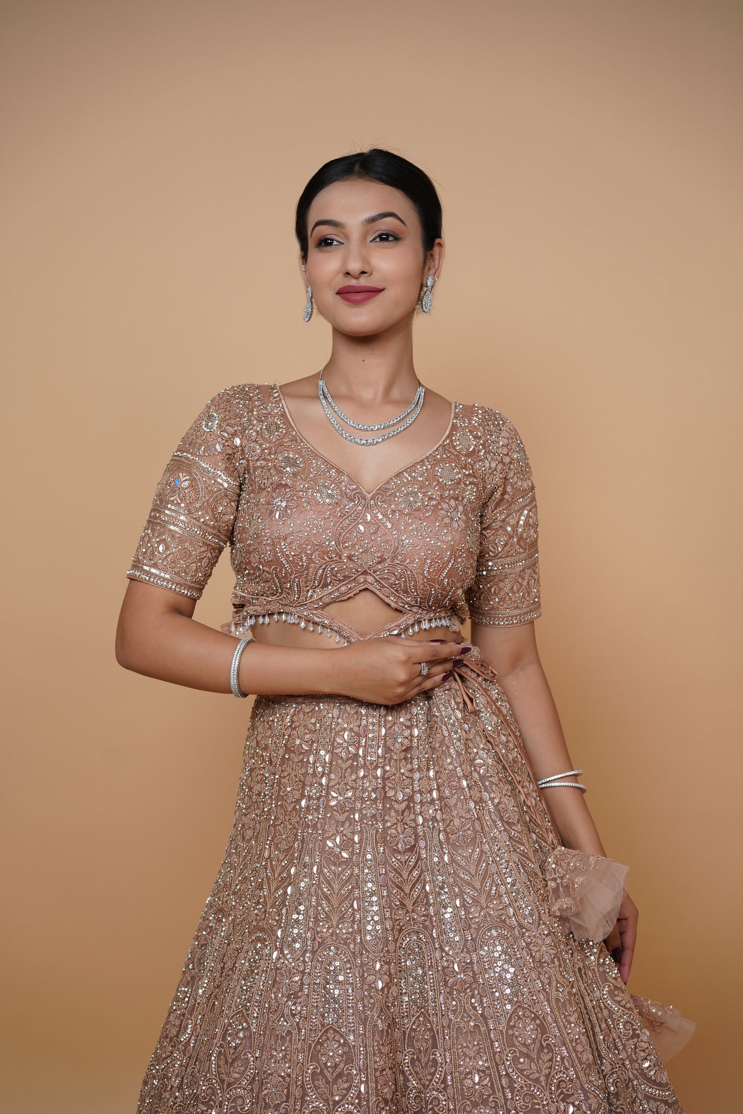 golden reception lehenga design