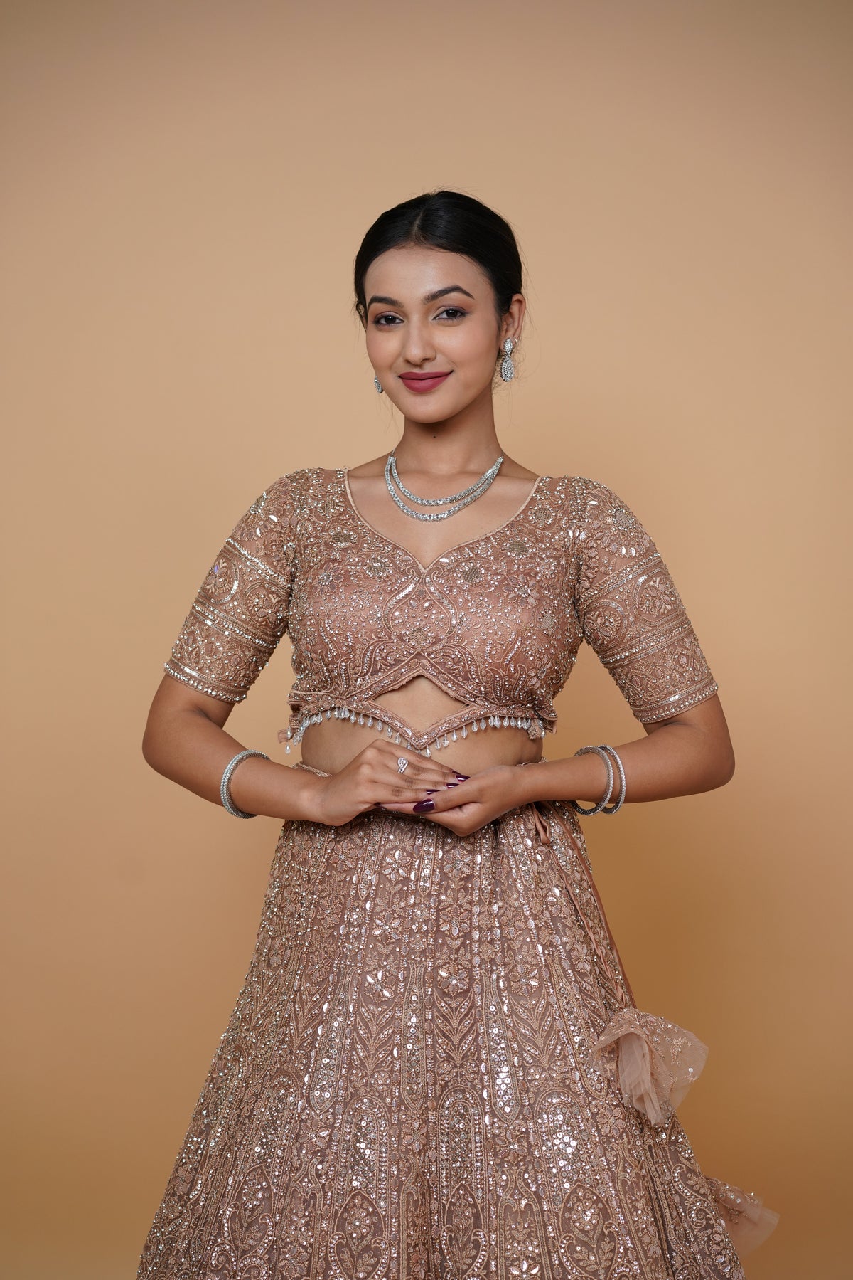 golden reception lehenga design