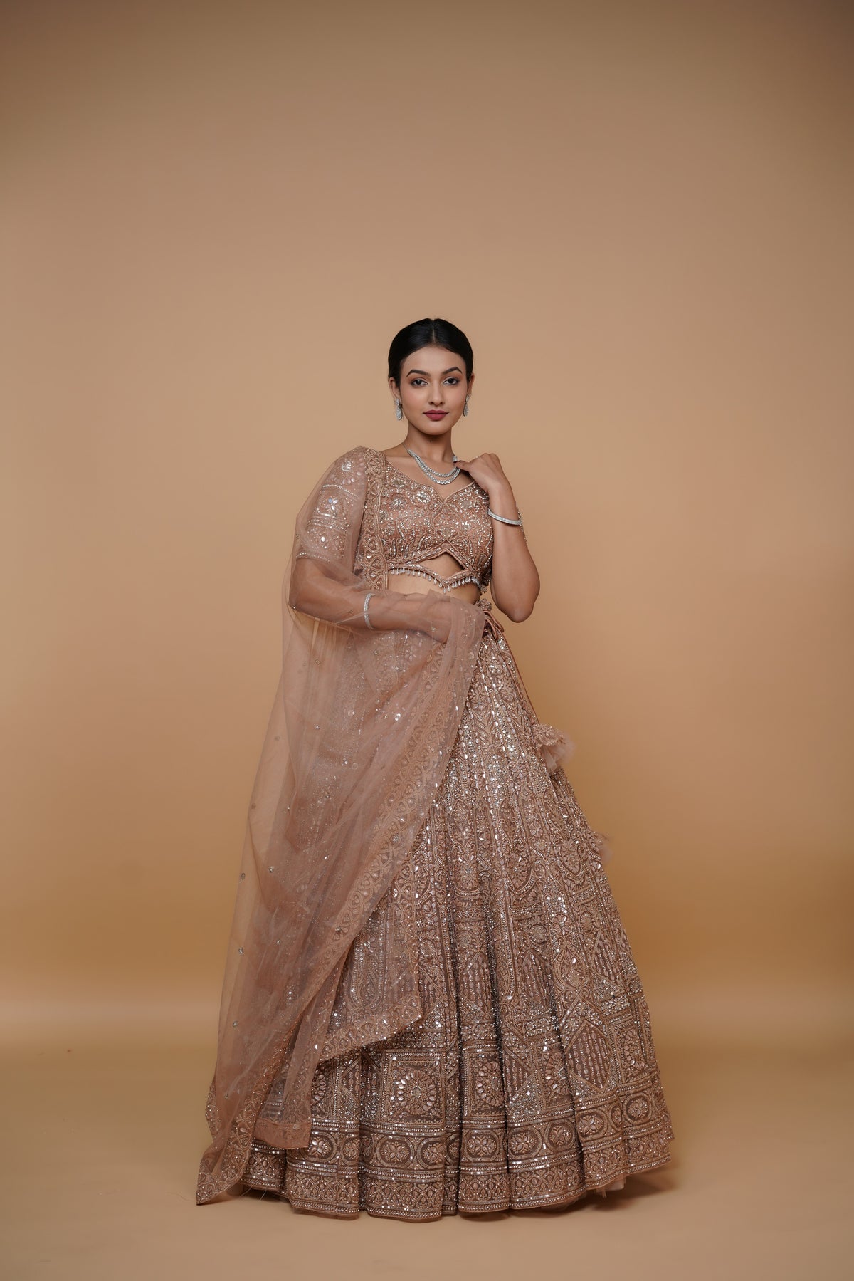 golden reception lehenga design