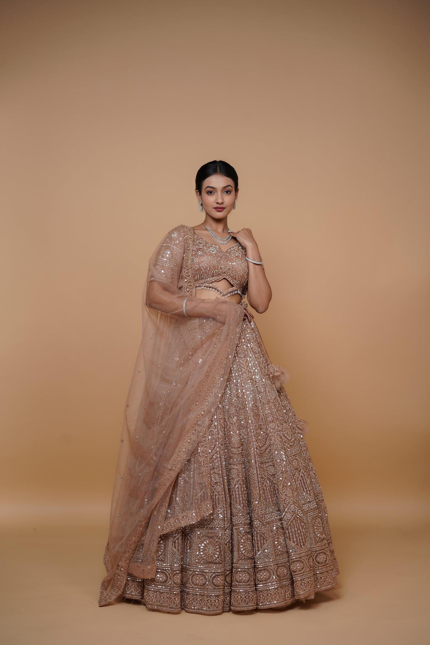 golden reception lehenga design