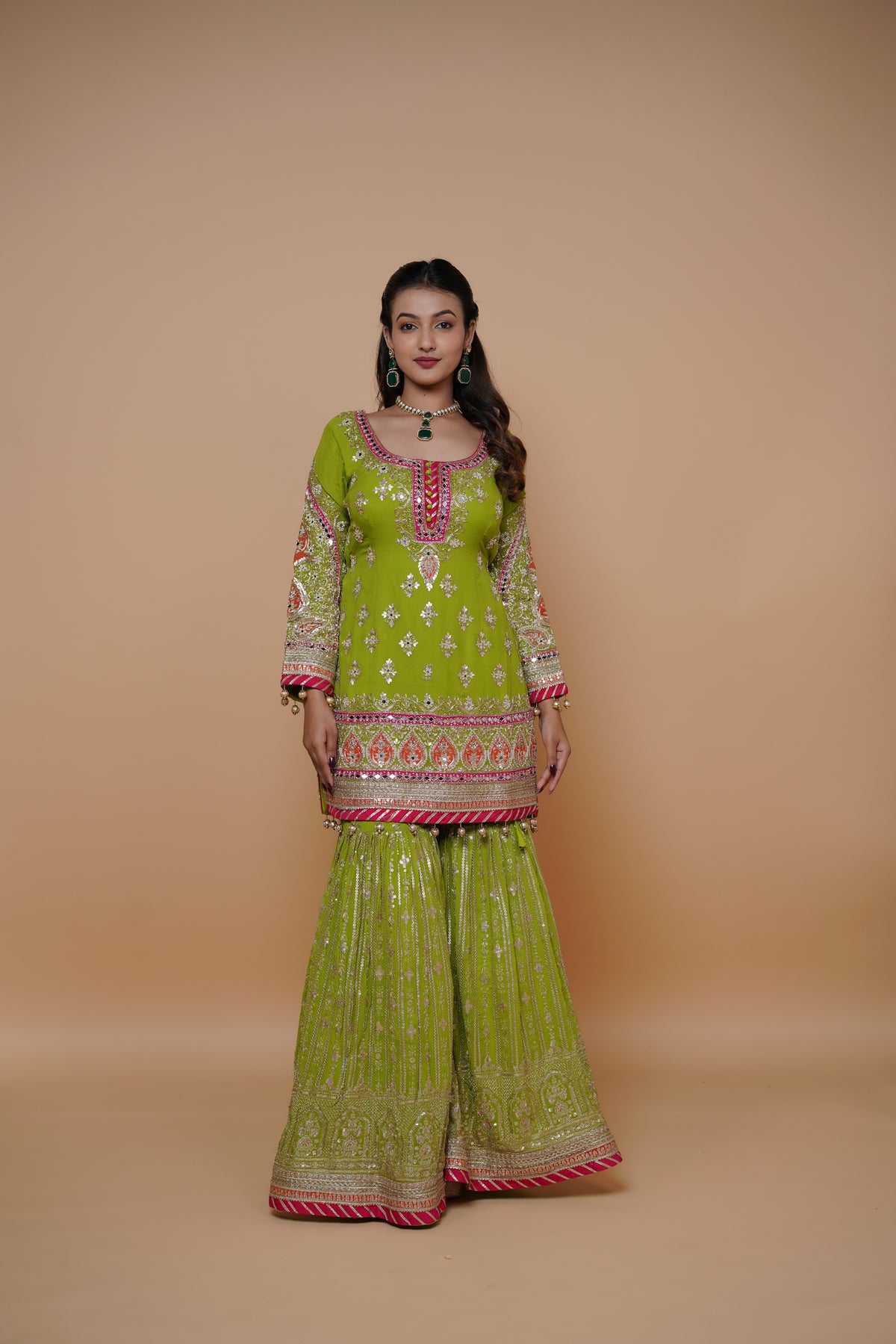 Bridal Sharara design with handwork design