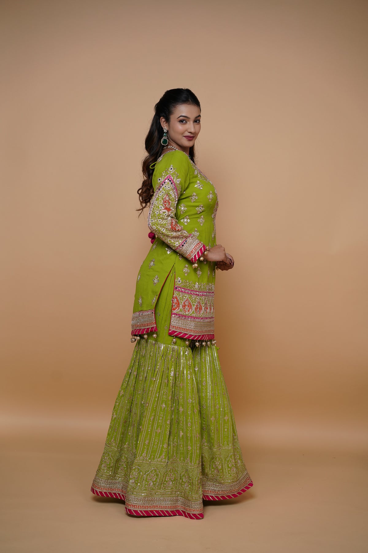 Bridal Sharara design with handwork design