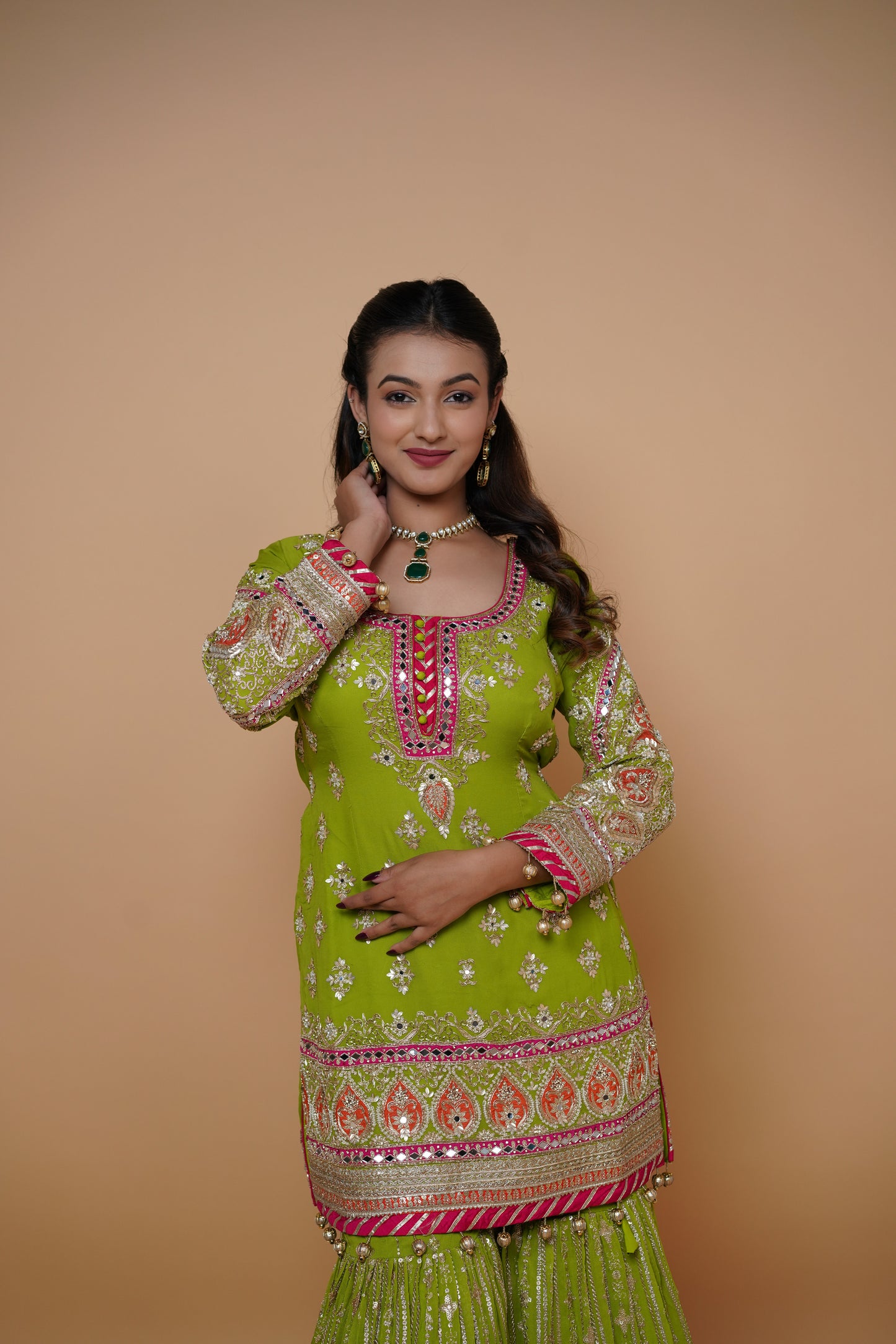 Bridal Sharara design with handwork design