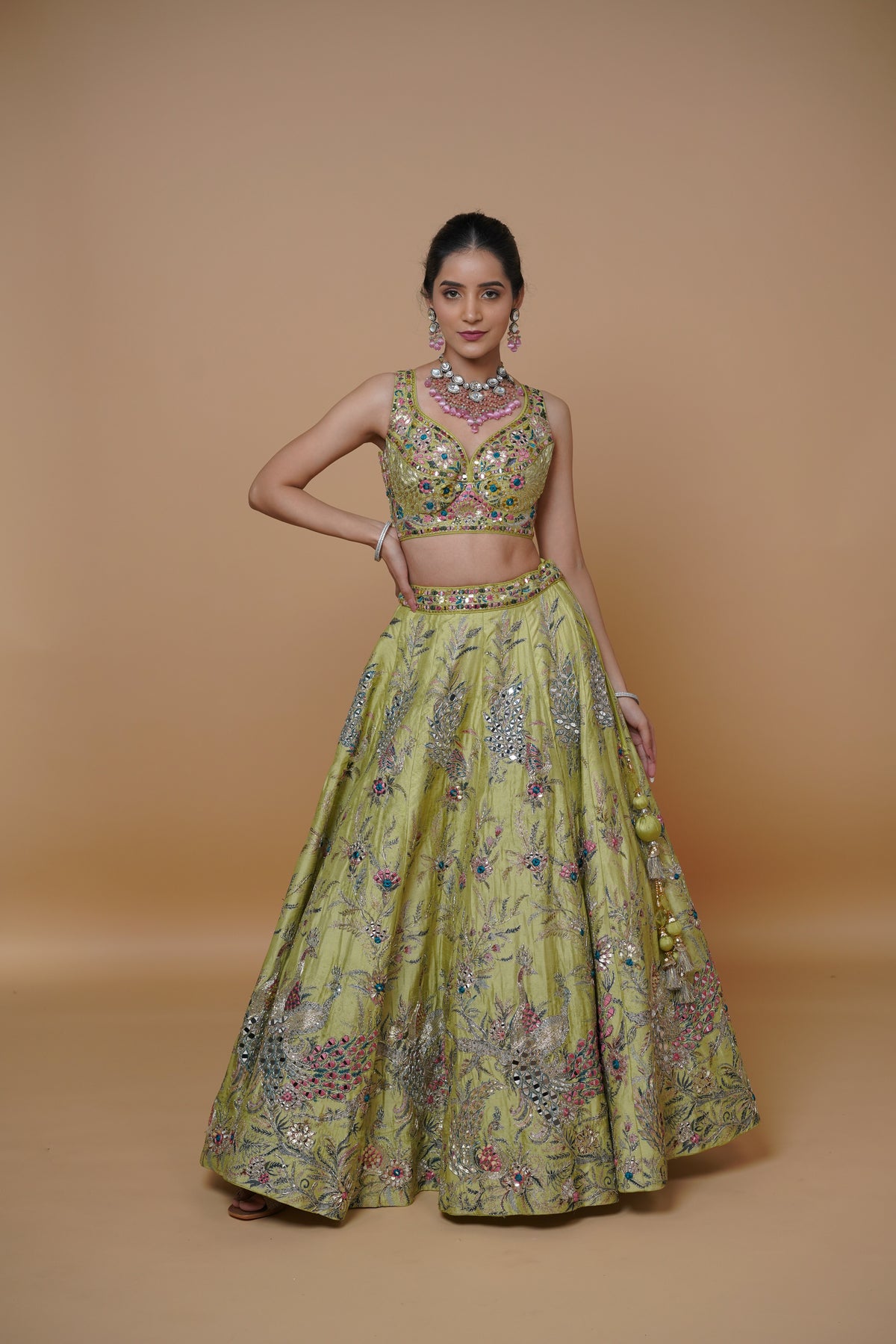 silk fabric designer lehenga.