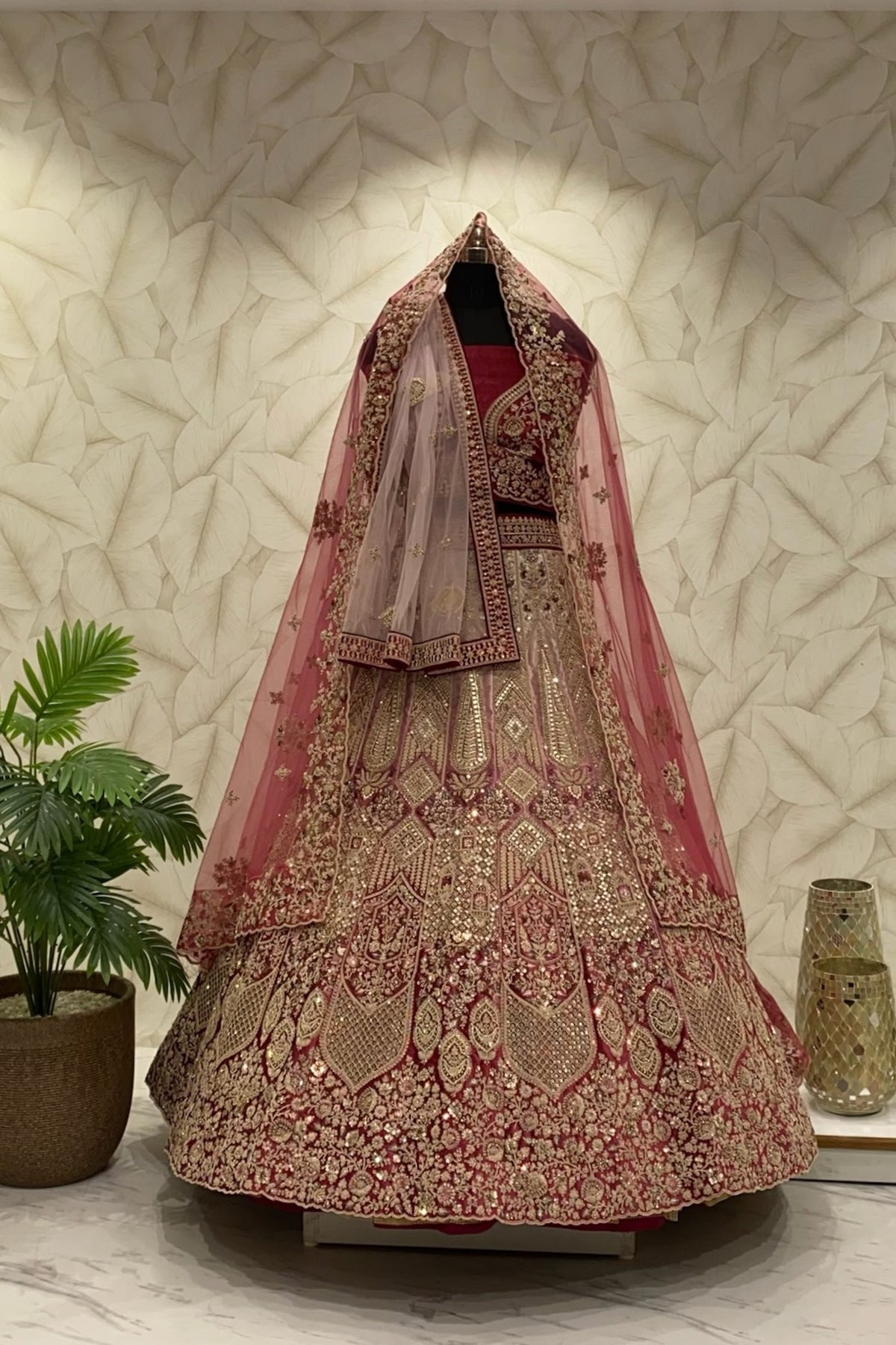 Ombre Rani Bridal Lehenga embroidery work