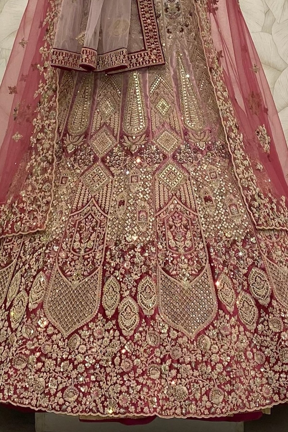 Ombre Rani Bridal Lehenga embroidery work