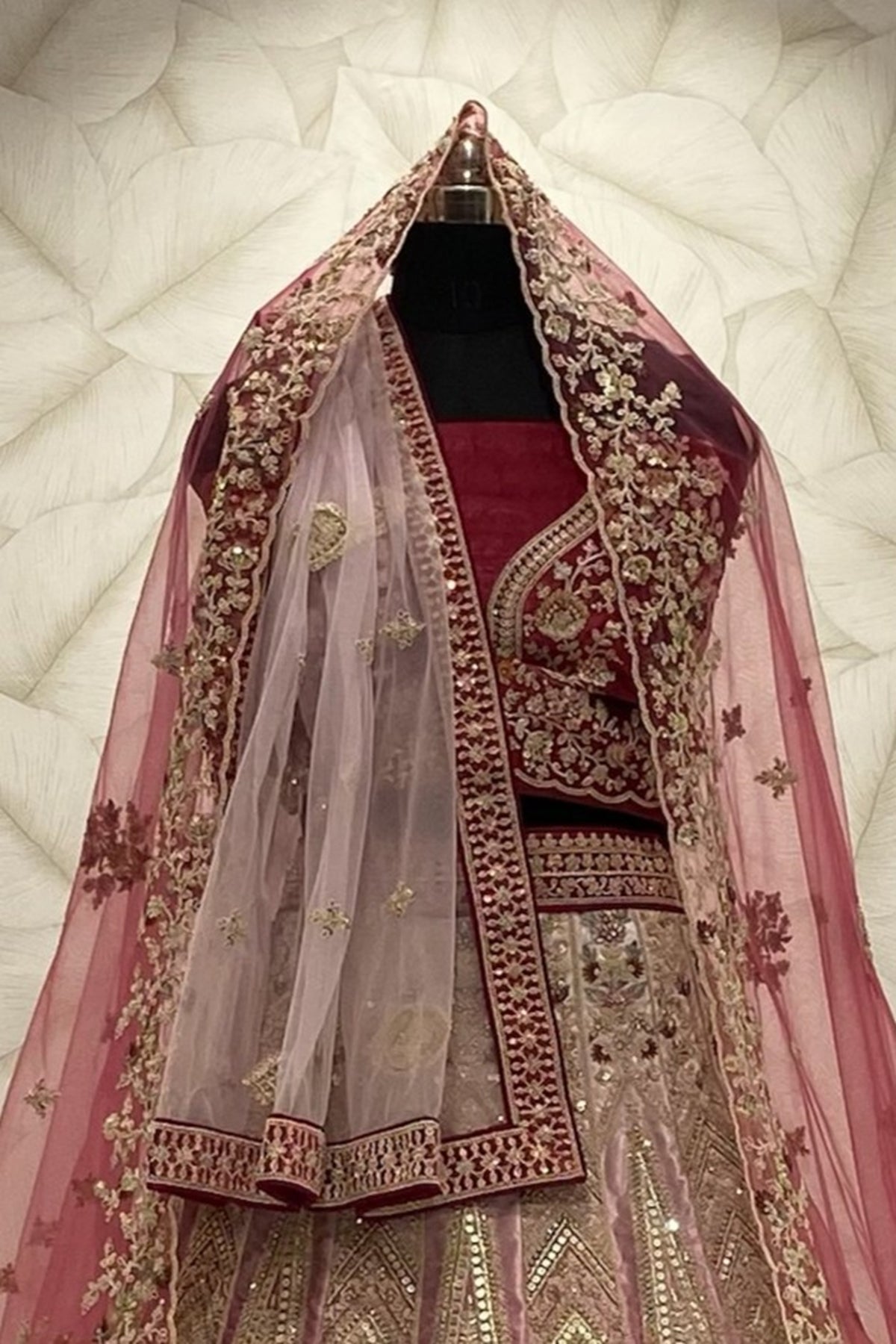 Ombre Rani Bridal Lehenga embroidery work