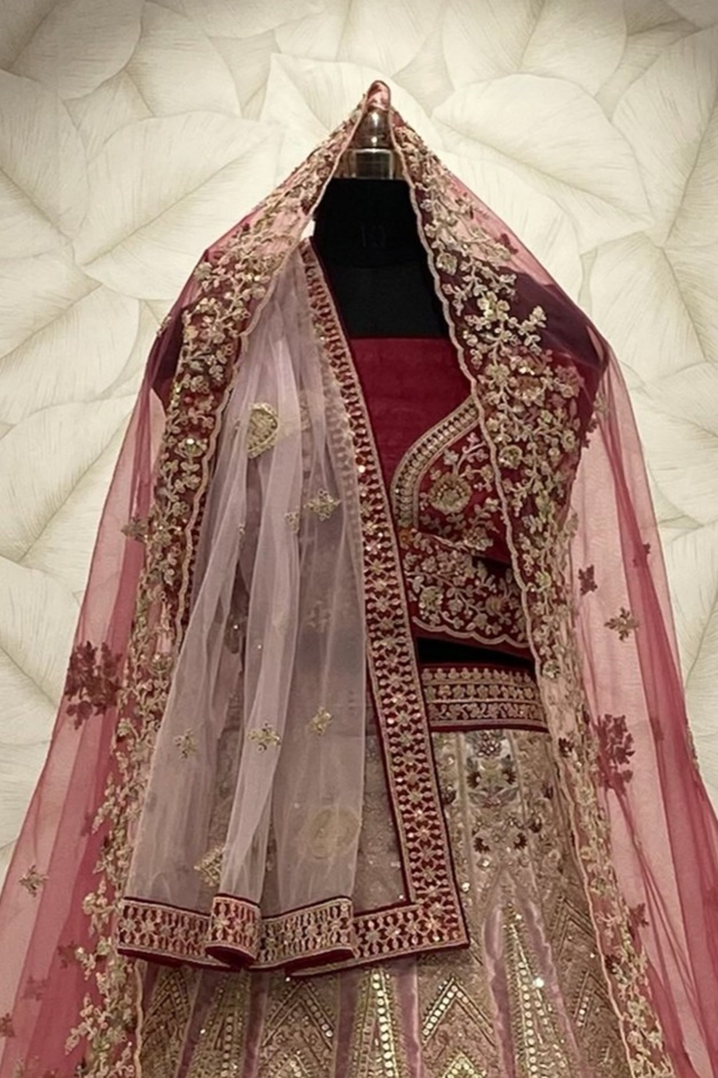 Ombre Rani Bridal Lehenga embroidery work