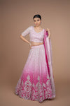 ombre shade bridal and reception wear lehenga