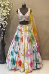 Carnival and Sangeet Theme Lehenga in tie-dye colour