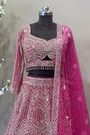 Designer Rani Lehenga Choli with Beads Work - Wedding & Bridesmaid Lehenga