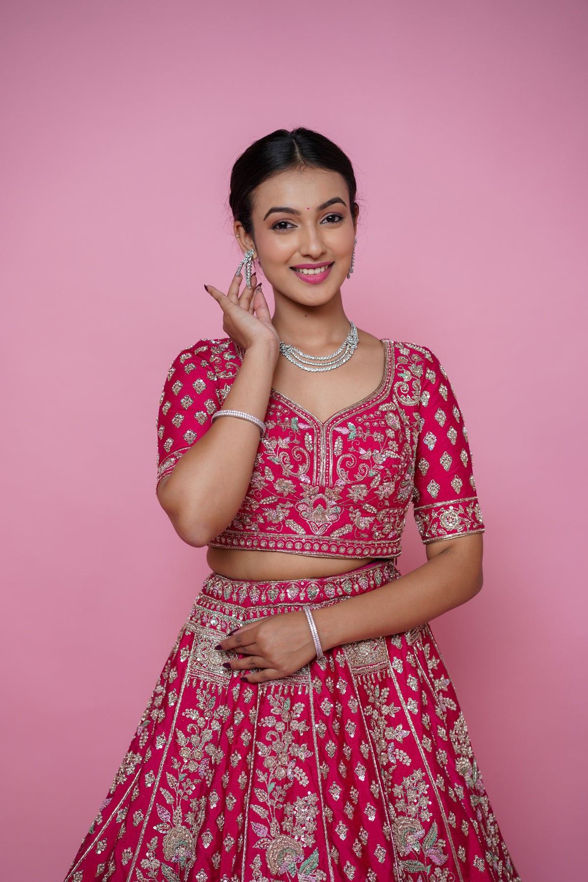 Rani silk bridal lehenga