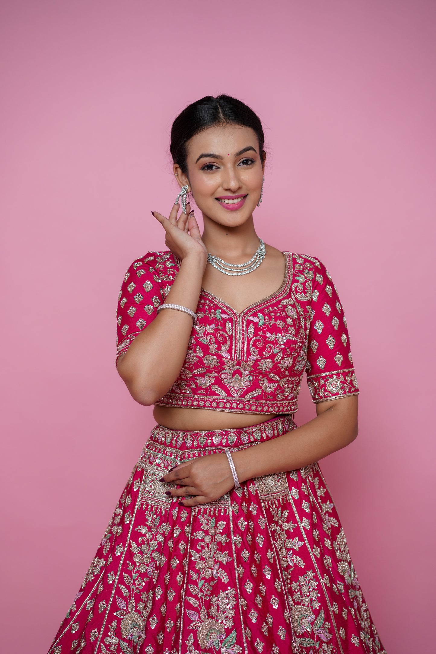 Rani silk bridal lehenga