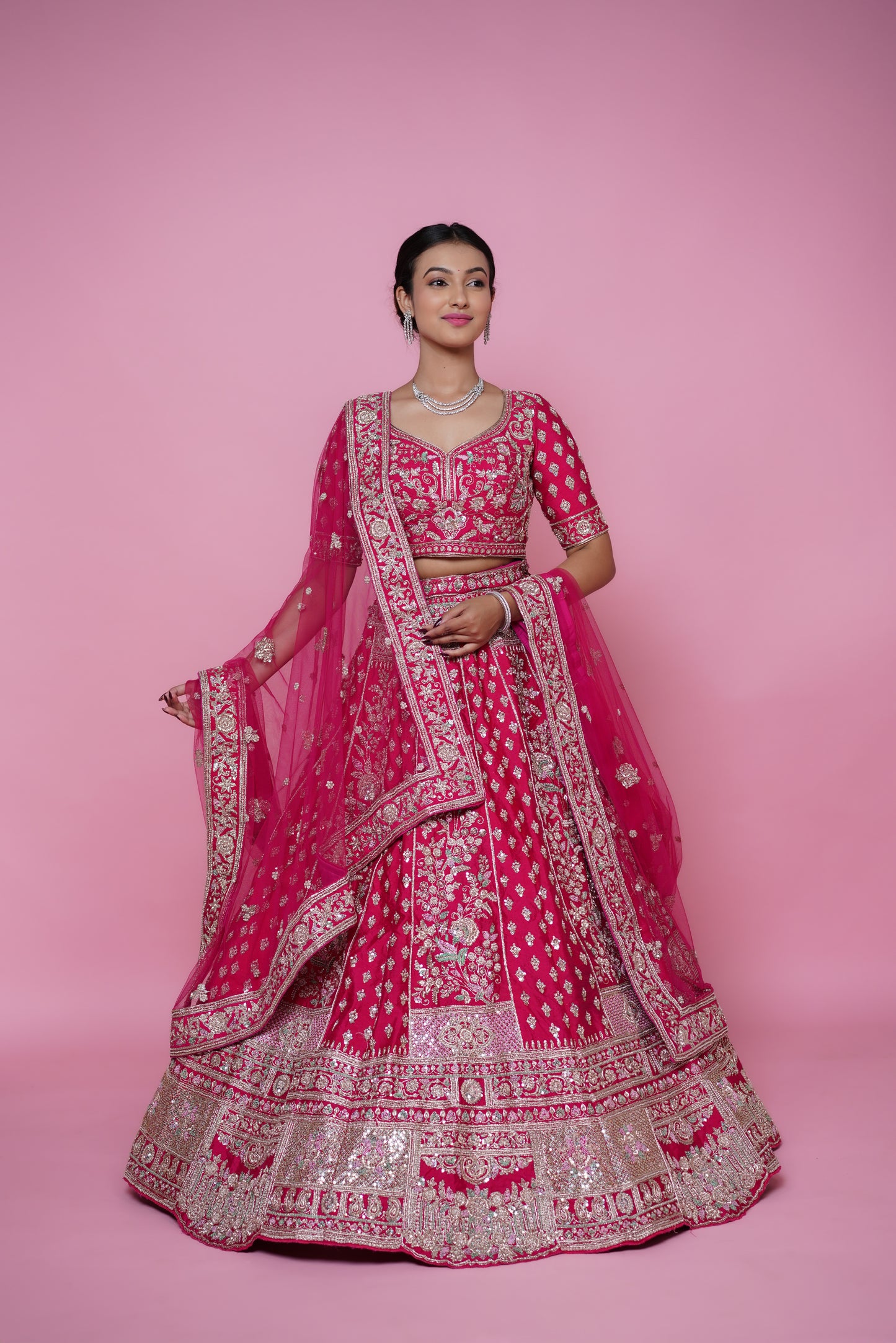 Rani silk bridal lehenga