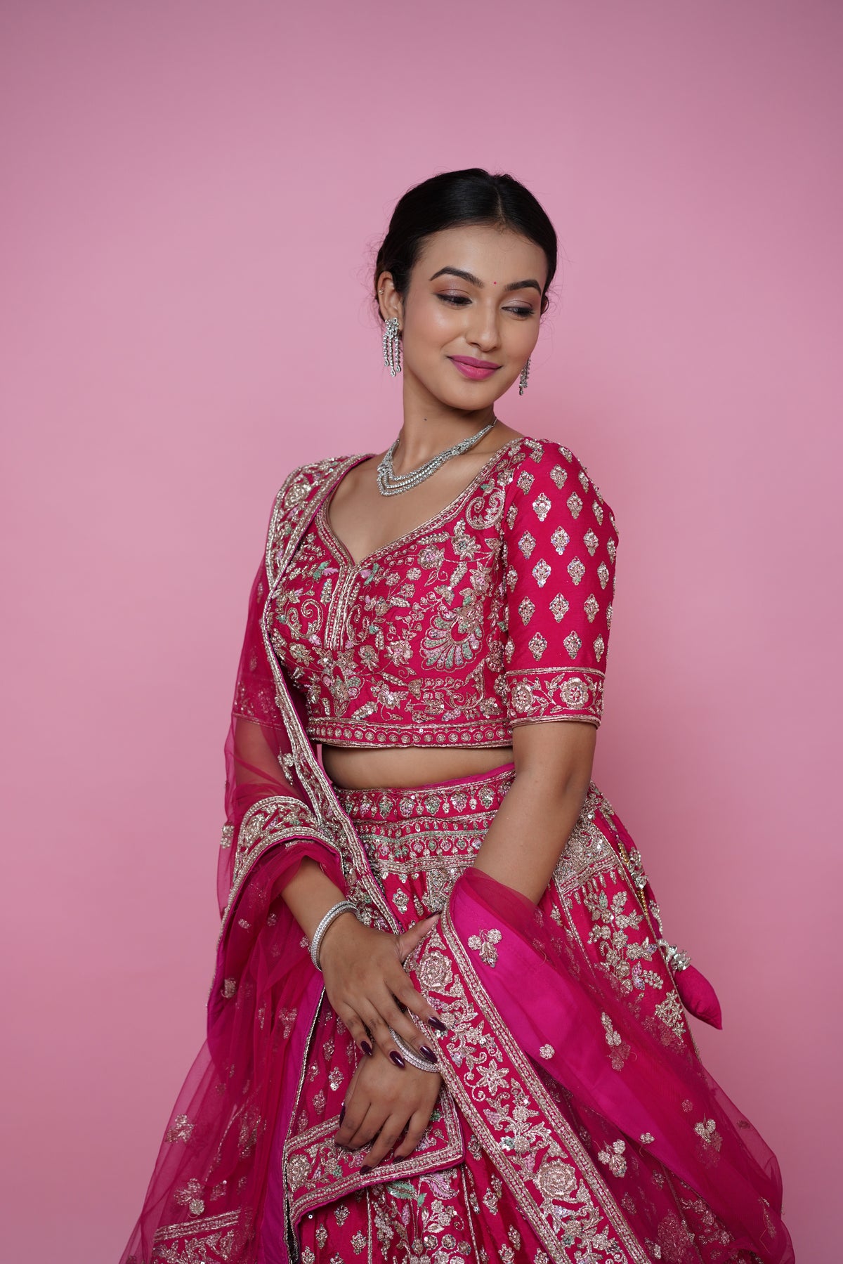 Rani silk bridal lehenga