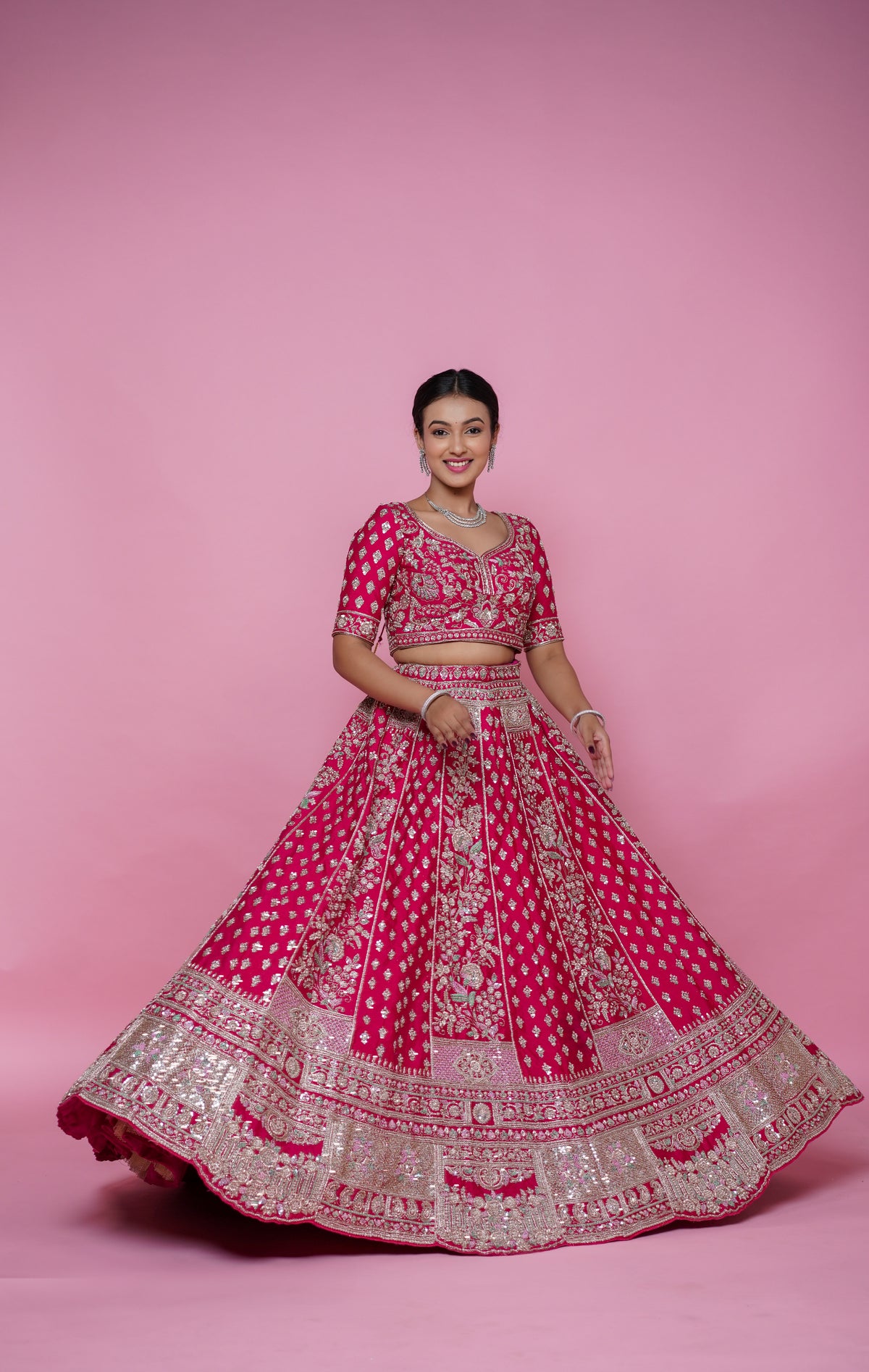 Rani silk bridal lehenga