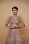 golden reception lehenga design