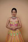 mustard yellow lehenga design with handwork and designer touch.