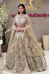 Best bridal lehenga boutique in Pune – champagne gold couture set with pearl cage blouse at Urban Dulhaniya
Indian wedding bridal lehenga for destination wedding – champagne pearl cage set at Urban Dulhaniya Pune
