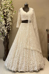 Off White Lehenga with Premium Beads & Sequin Work | Elegant Minimalist Bridal