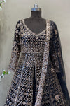 Black Indo-Western Design with sequin work and heavy dupatta