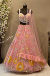 Pearl Work Floral Design Sangeet Lehenga | Designer Blouse Carnival