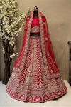 Royal Red Bridal Lehenga Choli with Gold Zardoshi Embroidery | Wedding Wear