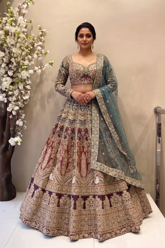 Regal Heritage Multi-Color Embroidered Lehenga