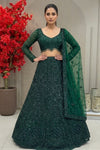 Emerald Green Heavy Beads Work Lehenga | Luxury Wedding Collection
