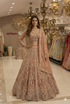 Peach Gold Beads Work Lehenga with 16 Kalis | Bridal sangeet Wear