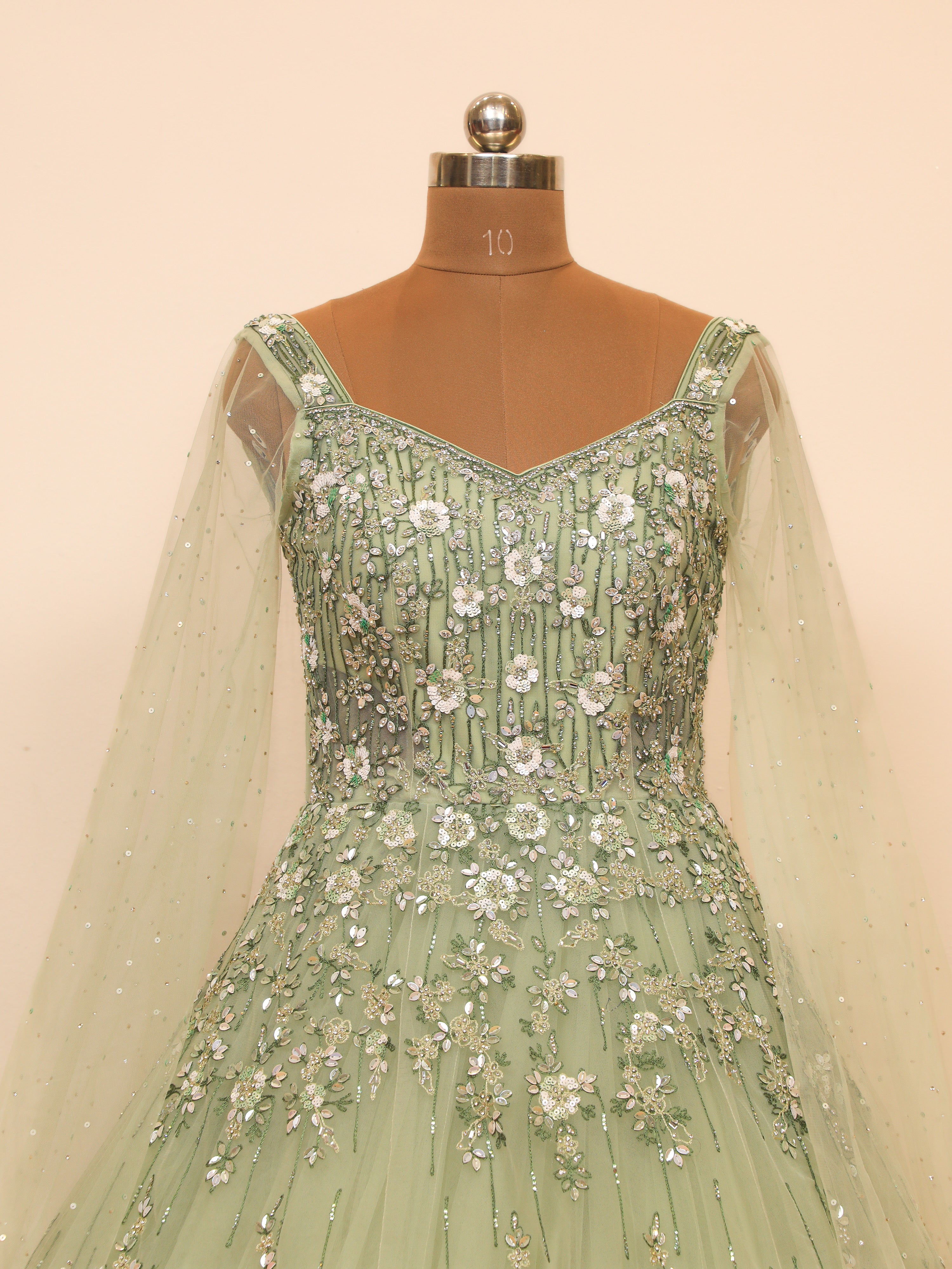 Strapless Green Ball Gown Dress | Gowns, Ball gown wedding dress, Ball gowns